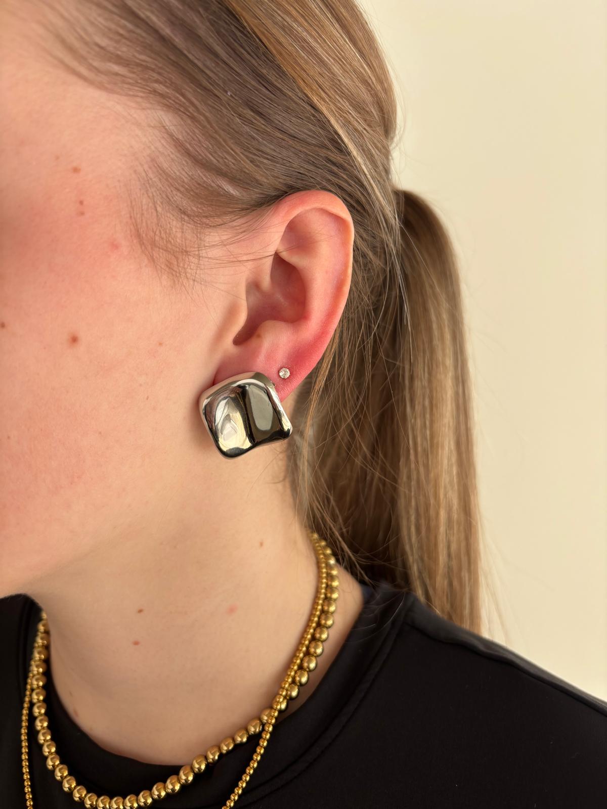 Square Oorbellen Zilver