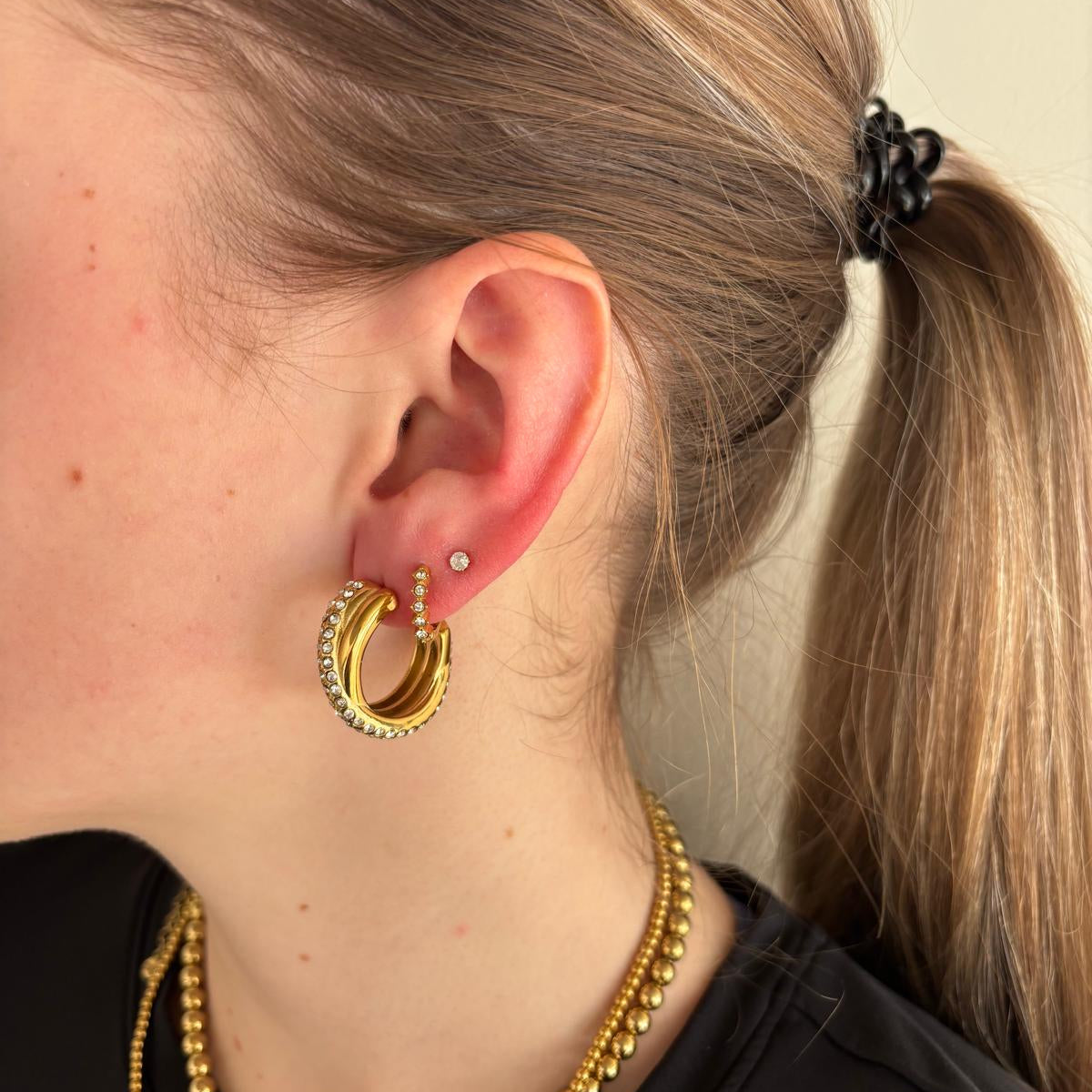 Golden Shine Hoops