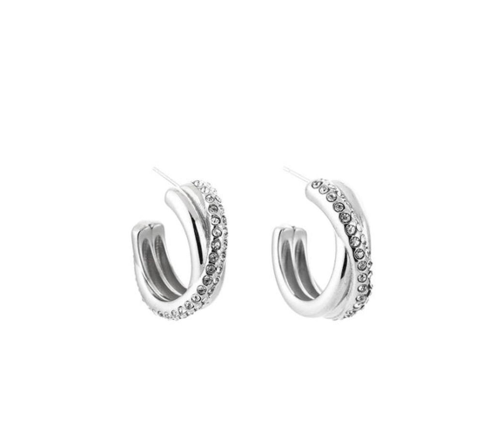 Silver Shine Hoops
