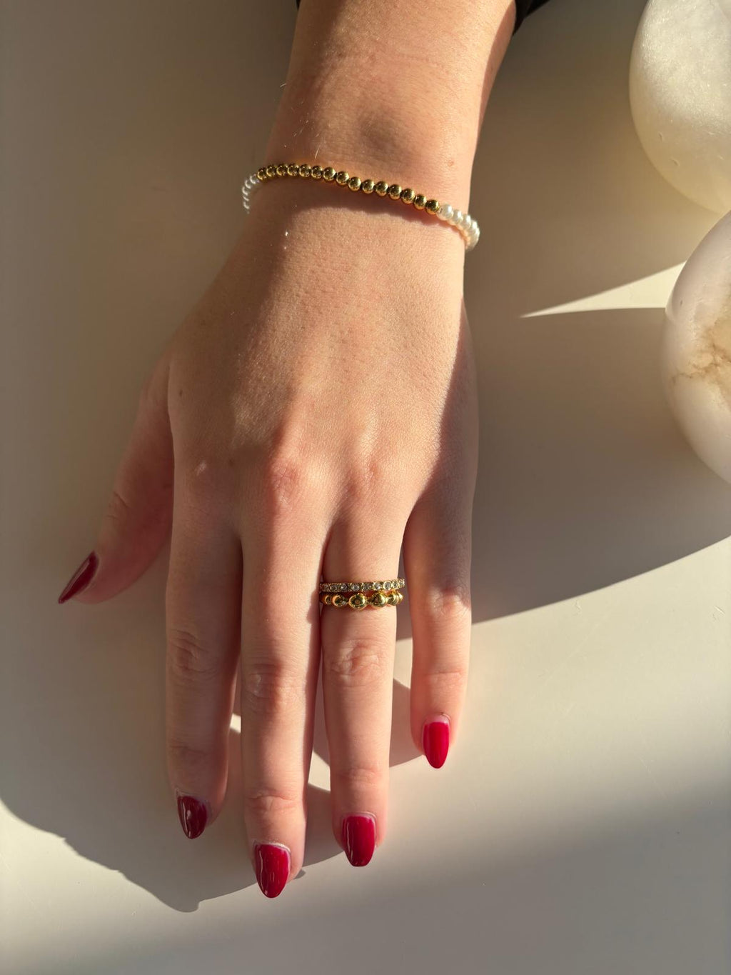 Half-Pearl Beads Armband