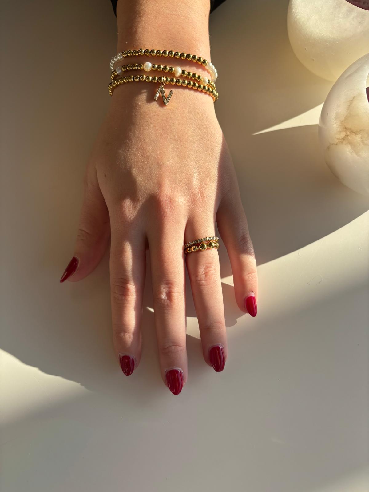 Half-Pearl Beads armband