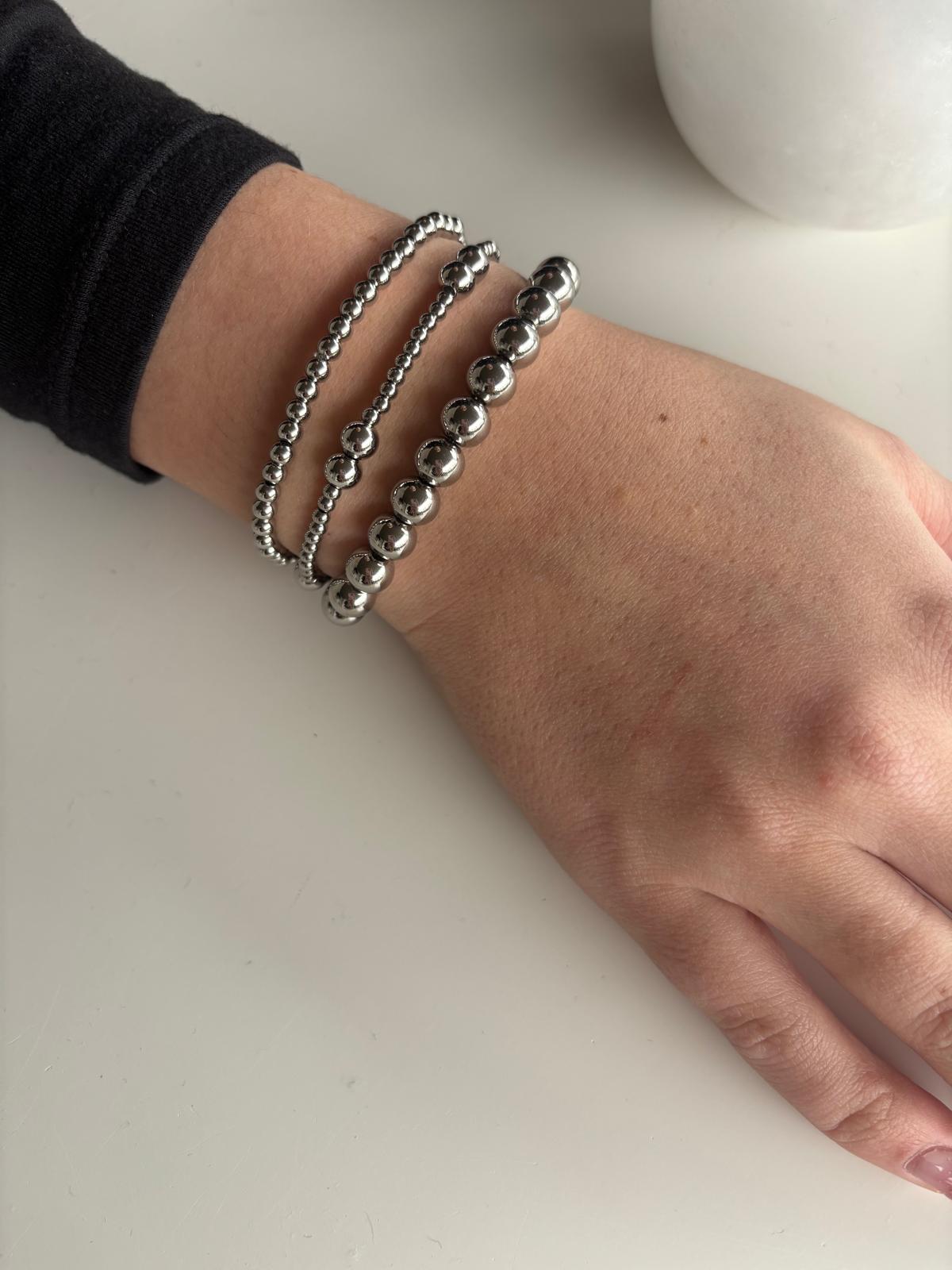 Beads Armband Medium Zilver