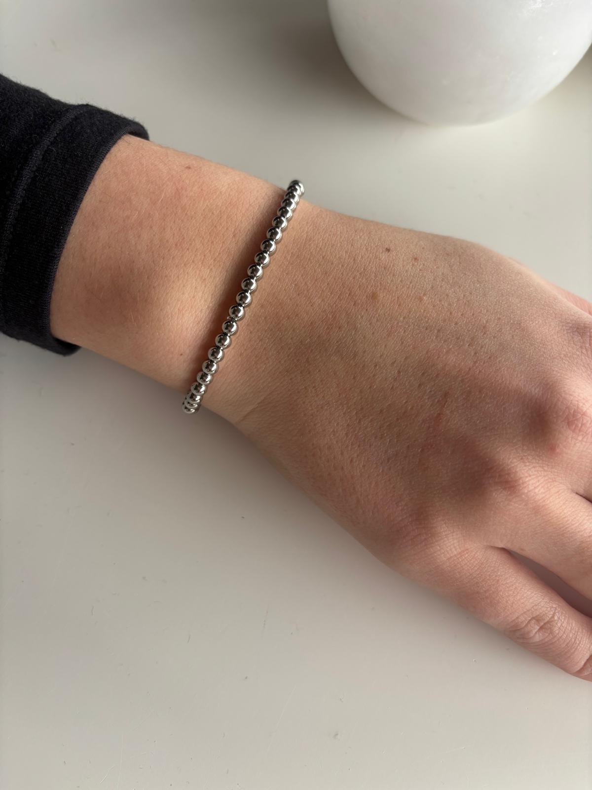 Beads Armband Medium Zilver